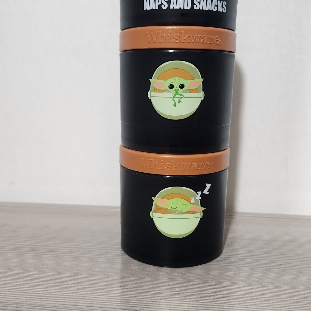 Whiskware The Child Stackable Snack Containers in Black & Brown